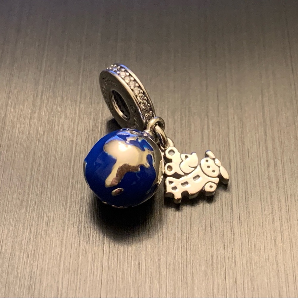 Authentic Pandora Disney Tokyo Resorts Exclusive Mickey Globe Dangle Charm